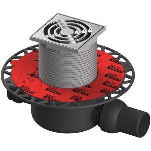 Tece Ablaufset Norm S 120 mit Seal System für Duschabläufe, bestehend aus Ablaufkörper, Flansch und Designrost.