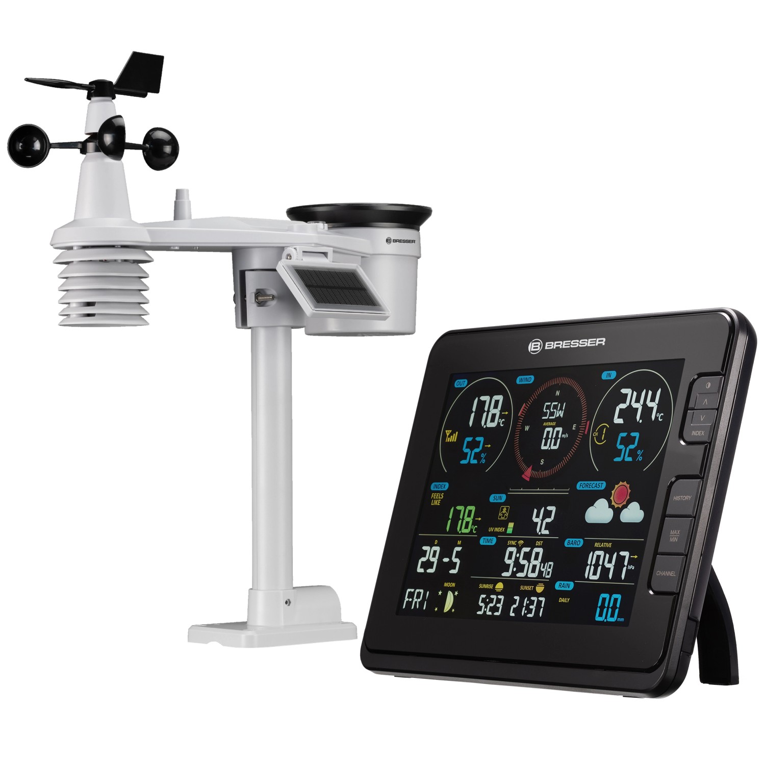 Bresser WLAN-Wetterstation Profi 7-in-1 mit Lichtintensität- und UV-Messung günstig online kaufen