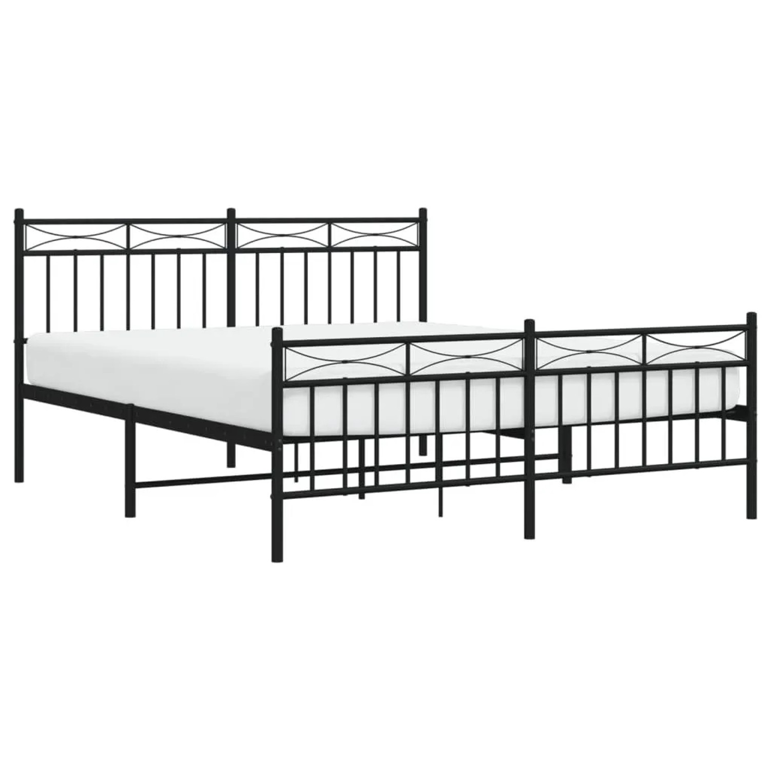vidaXL Metallbett ohne Matratze mit Fußteil Schwarz 160x200 cm 373712 günstig online kaufen