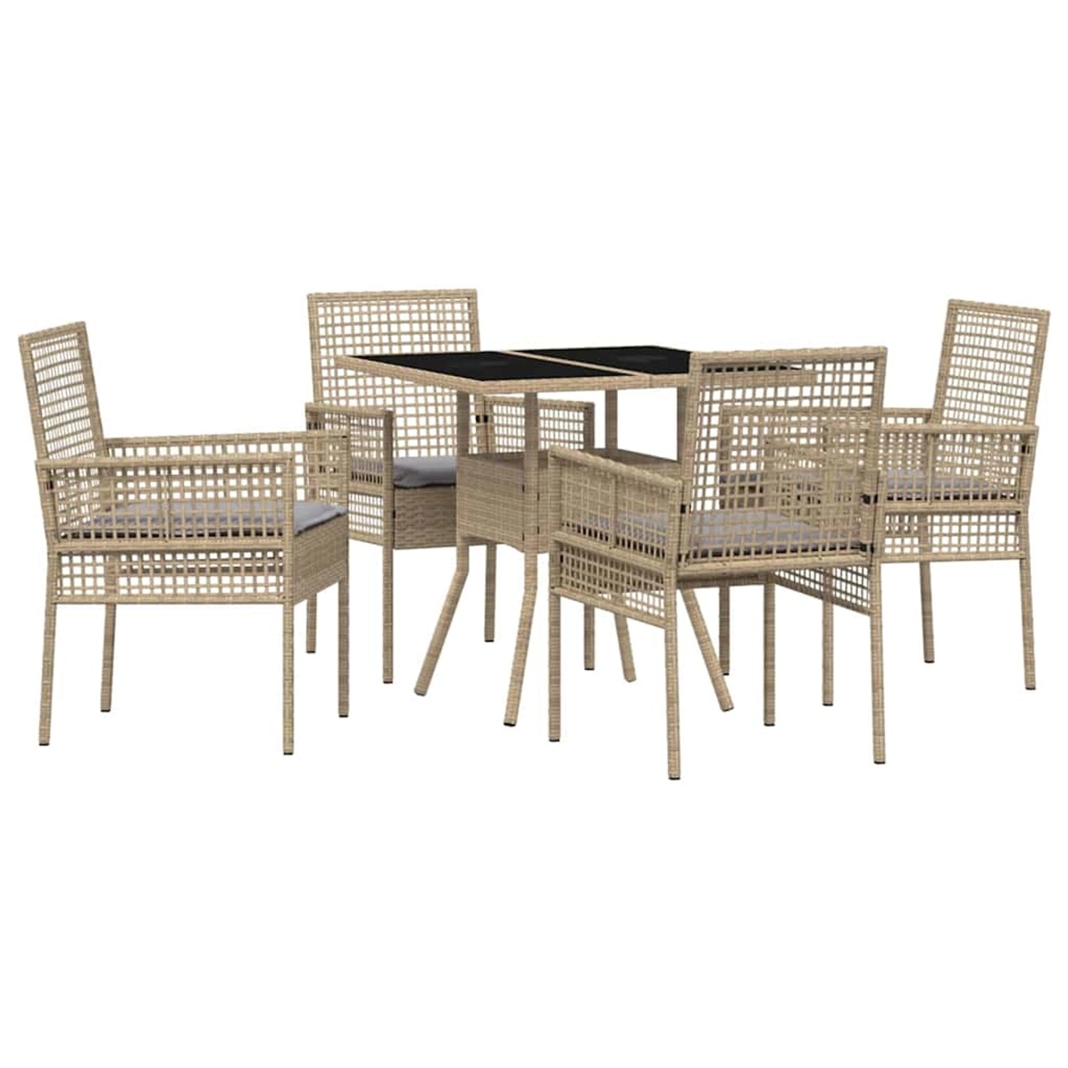 vidaXL Garten Essgruppe 5-Tlg Beige Poly Rattan 3334930 günstig online kaufen