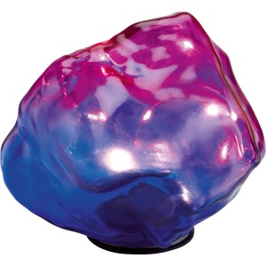 Solar-Dekostein Kristall, blau-pink, mit LED-Beleuchtung für Garten und Balkon.