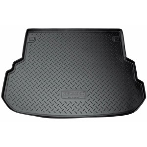 Schwarze Gummi Kofferraumwanne für Mercedes GLK X204, passgenaues Autozubehör.