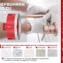 PROREGAL Diamant Bohrkronenaufsatz 105mm zum Bohren von Fliesen, Glas, Keramik und Granit.