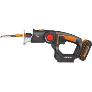 Worx Axis WX550 Multisäge: Stichsäge und Säbelsäge in einem Gerät, Akku-betrieben.