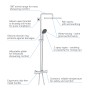 Grohe QuickFix Duschsystem Vitalio Start 250 Cube mit Thermostatbatterie für die Wandmontage.