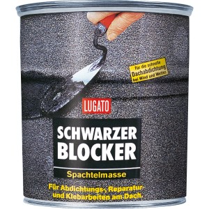 Dose Bitumen Spachtelmasse Schwarzer Blocker 1 kg für Dachabdichtung und Reparatur.