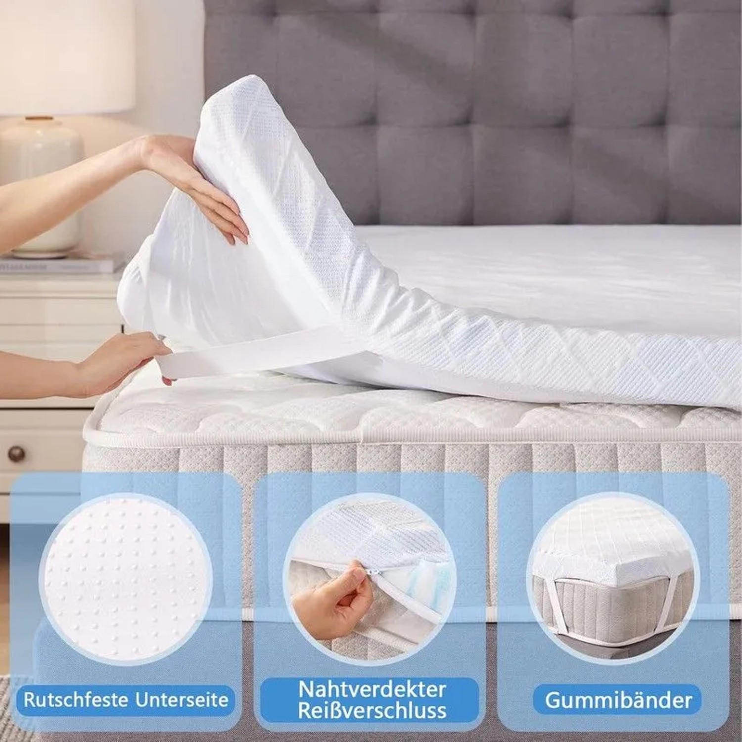 Wenta Gel-Memory-Schaum Topper mit 5-Zonen-Druckentlastung 120x200x5cm_4