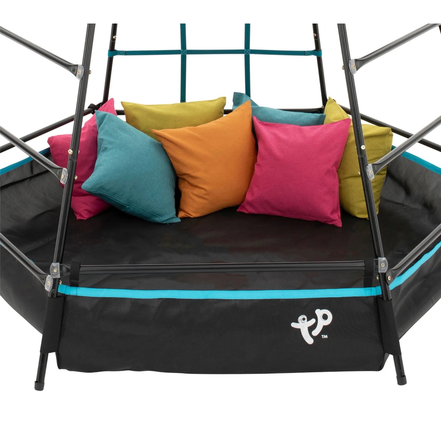 TP Toys Klettergerüst Explorer mit bunten Kissen. Spielturm für Kinder zum Klettern und Spielen.