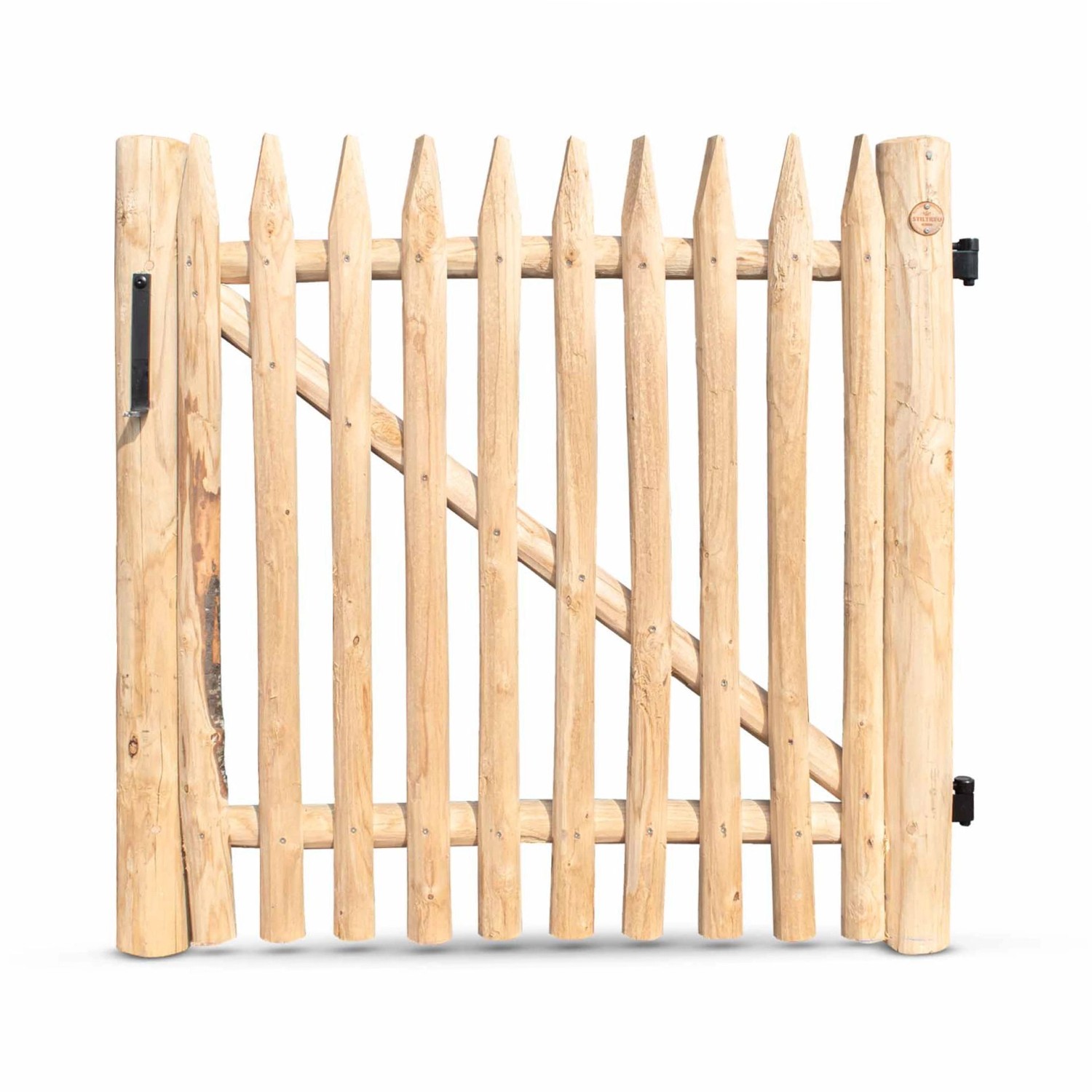 Stiltreu Gezapftes Staketenzaun-Tor Edelkastanie Breite 100 cm Höhe 150 cm günstig online kaufen