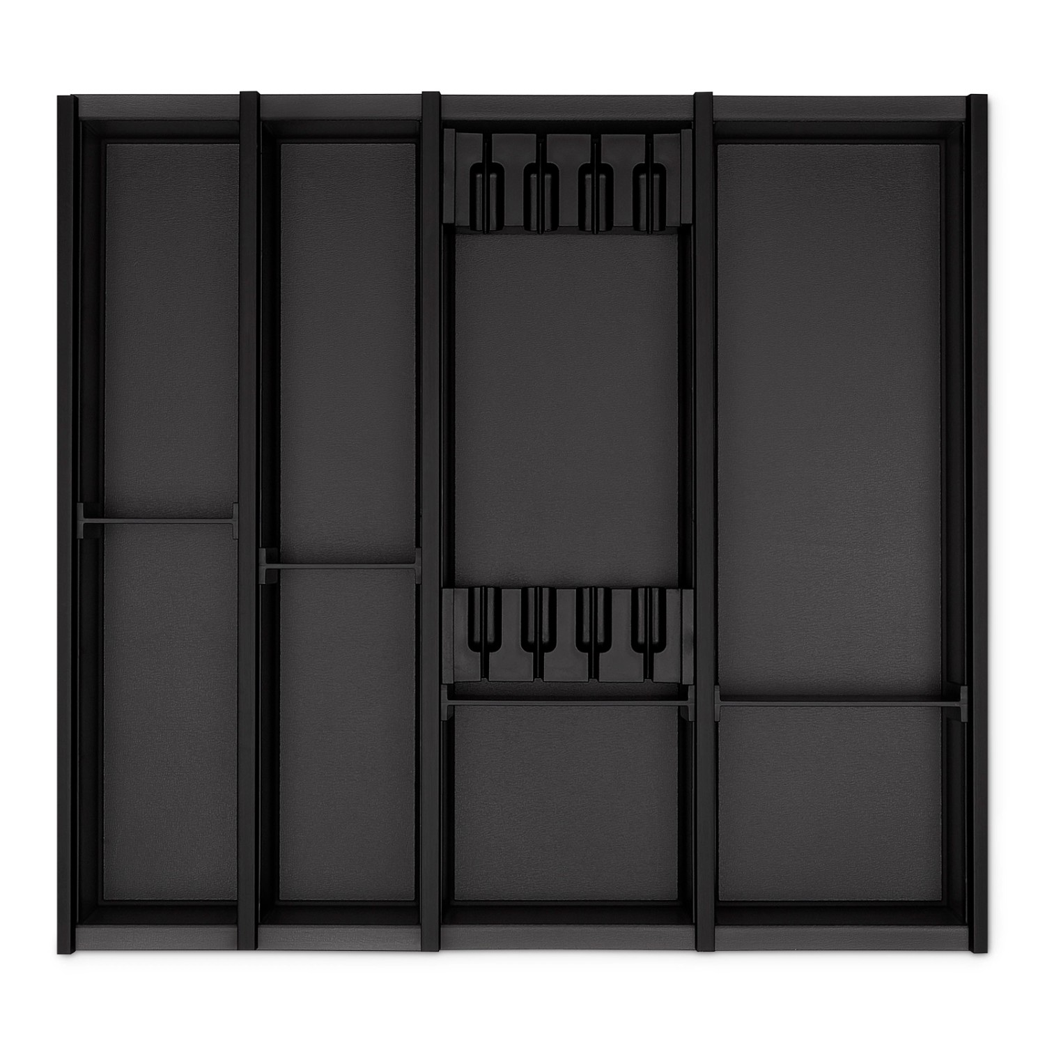 SOTECH Cuisio Besteckeinsatz 55mm Höhe Transluzent Anthrazit mit Messerblock Für Blum Legrabox 473mm Korpusbreite 600mm