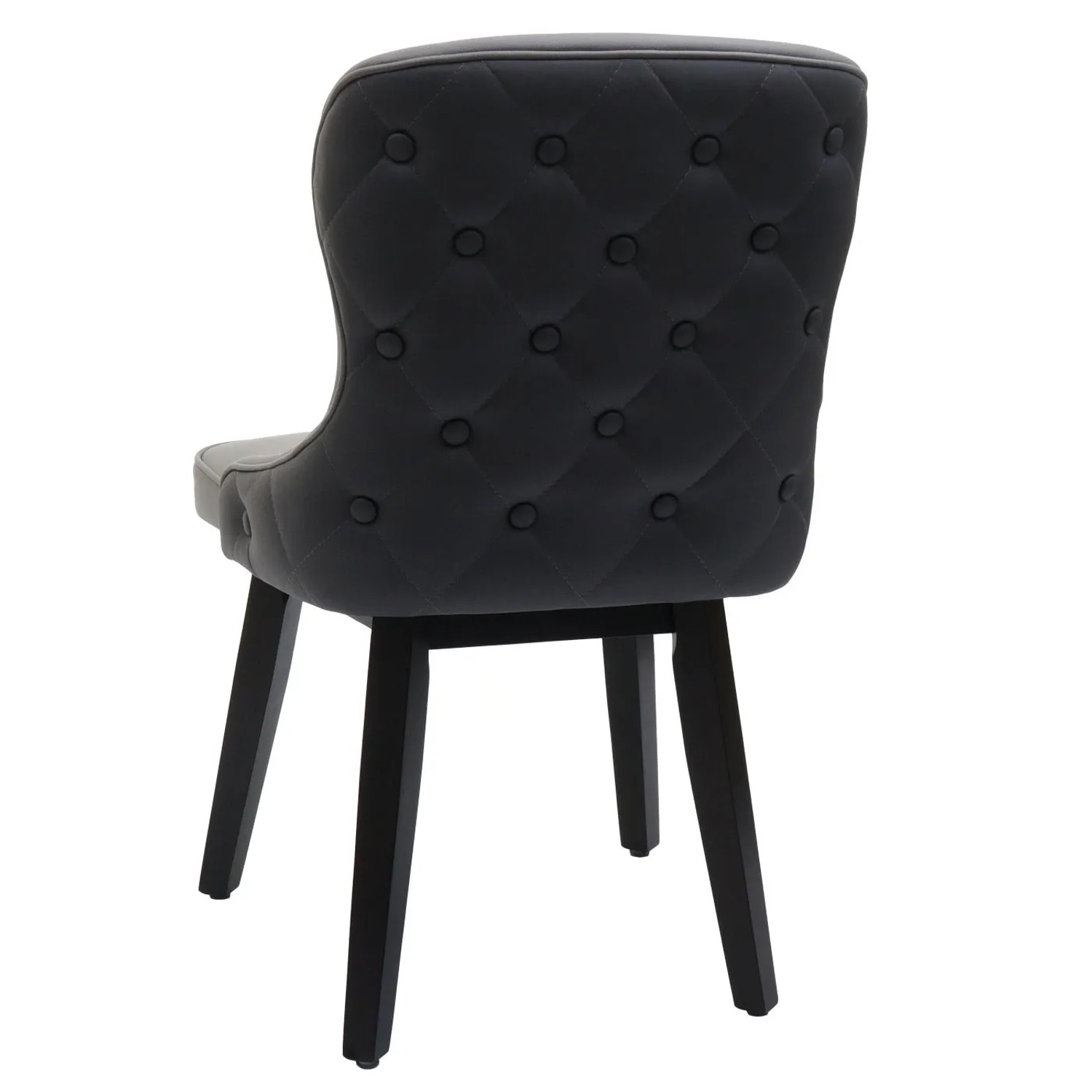 6er-Set: Dunkelgrau-hellgraue Polsterstühle M60 mit Ziernähten und Holzbeinen.