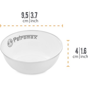 Weiße Petromax Emaille Schalen, 160 ml, 2er-Set, ideal für Grillutensilien.