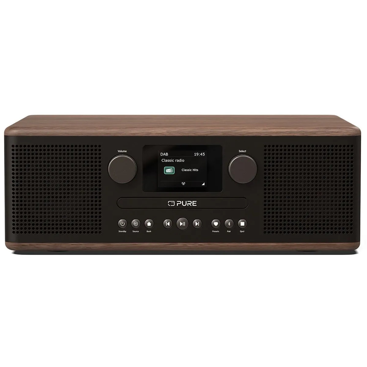 Pure Classic C-D6 Der Charmante CD-Player Und Digitalradio In Kaffee Schwarz/Walnuss