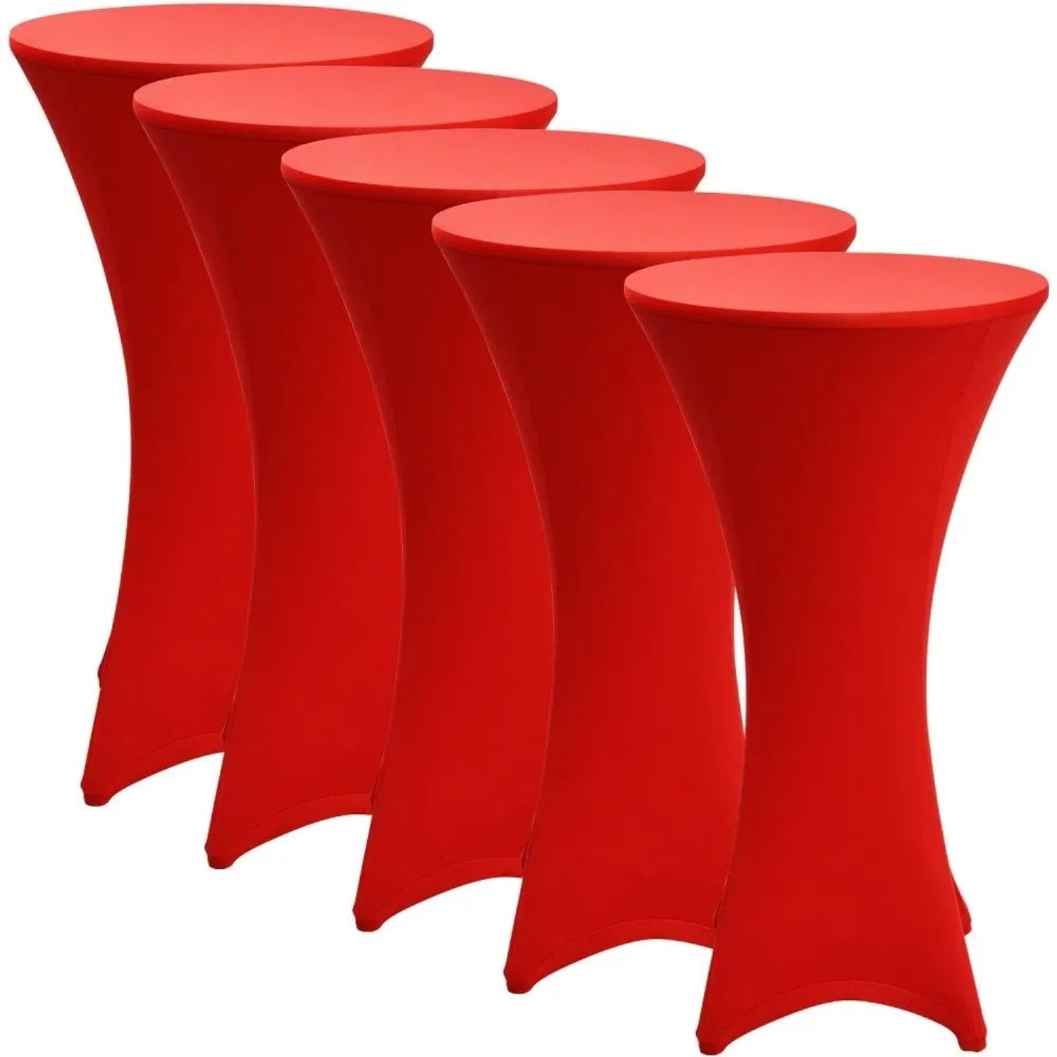 Beautissu Stella Stehtischhusse ø 80cm Rot 5tlg