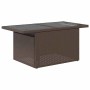 Brauner vidaXL Gartentisch aus Rattan mit Glasplatte, Teil der 5-tlg. Sofagarnitur.