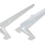 Zwei weiße Einloch-Winkelträger, 18 cm, für Regalböden und Möbelbau.
