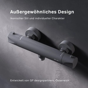 Schwarze AM.PM Thermostat Duscharmatur Hit aus Messing, Mischbatterie für die Dusche.