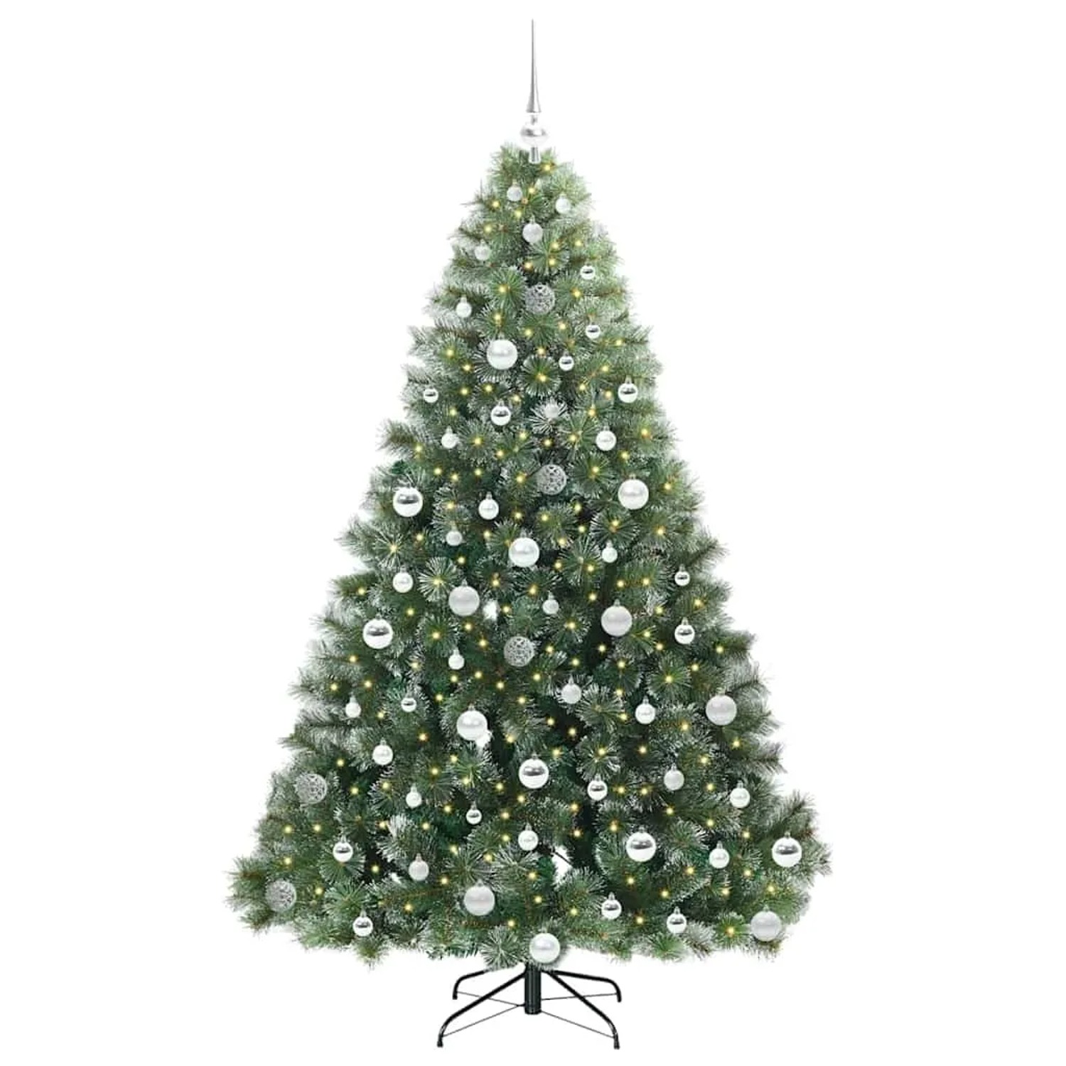 vidaXL Künstlicher Weihnachtsbaum mit 300 LEDs Grün 180 cm PE und PVC 3397853
