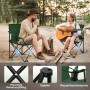 Grüner Sunula Campingstuhl mit Getränkehalter, ideal für Camping, Picknick und Outdoor-Aktivitäten.