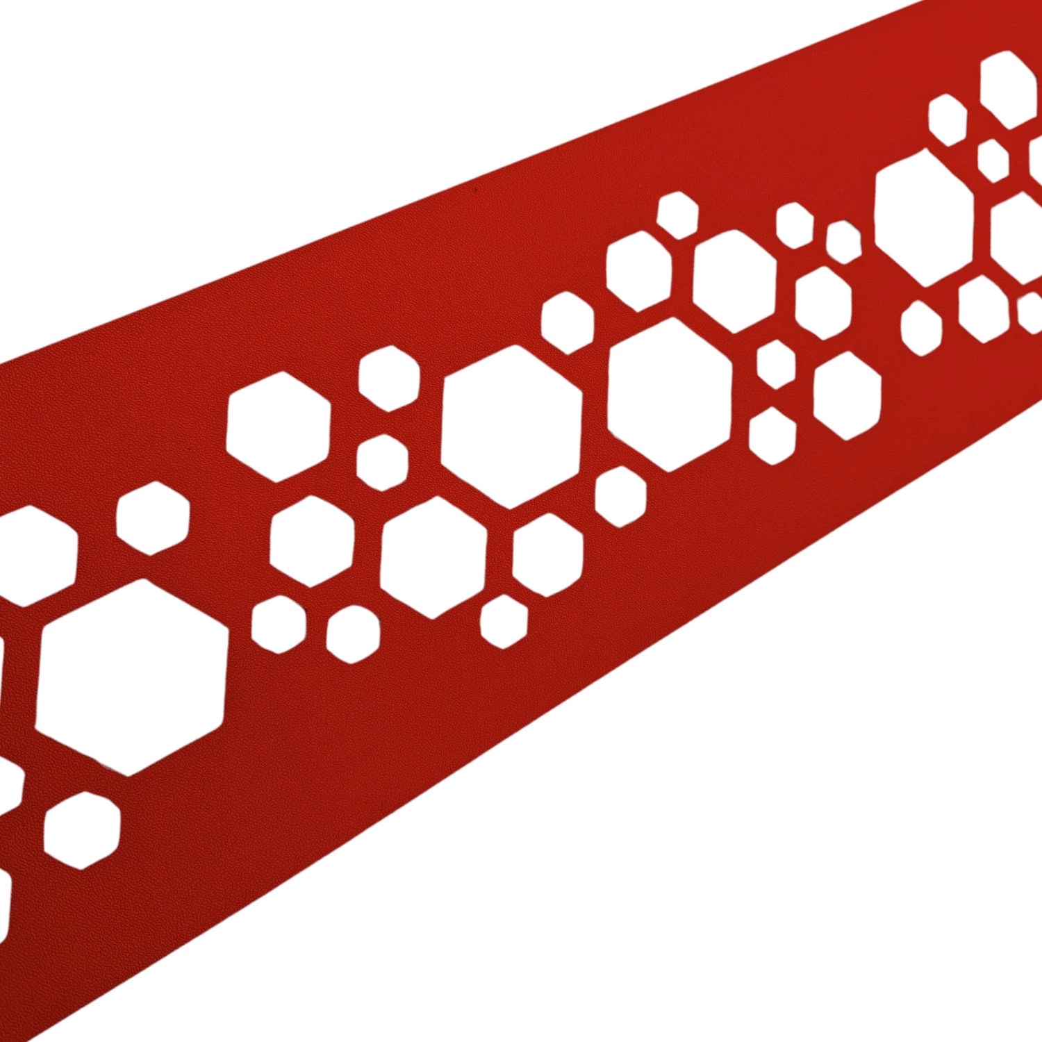 zaunzu Sichtschutz PREMIUM Dekor Hexagon Einzelstreifen Rot 2,55m