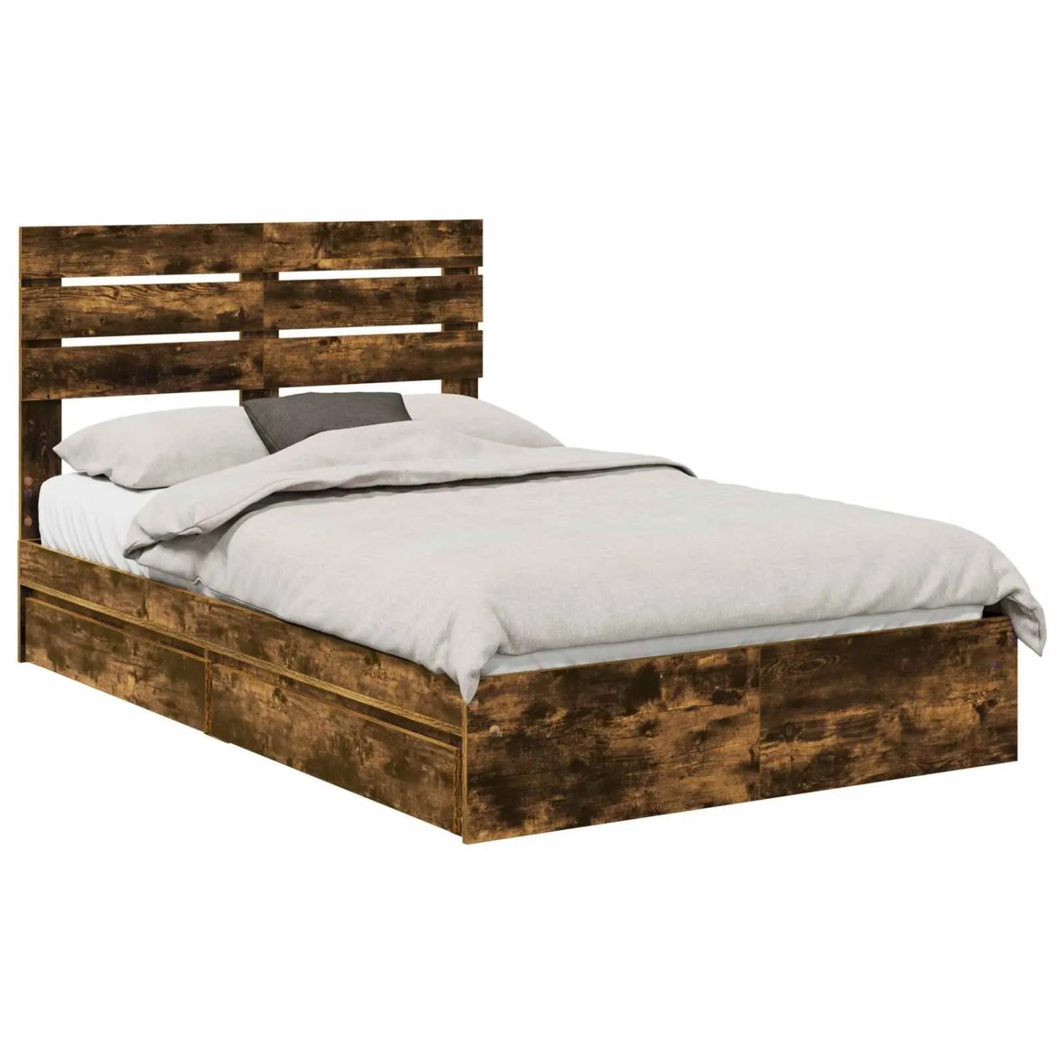 vidaXL Stauraumbett Räuchereiche 120 x 200 cm Holzwerkstoff 3411582 günstig online kaufen