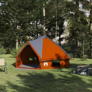 vidaXL Teepee Zelt mit Dach Grau und Orange 490 x 410 x 210 cm 42004073