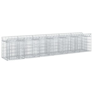 vidaXL Gabionen Hochbeet 2 Stk Silber 300 x 50 x 60 cm 3422216