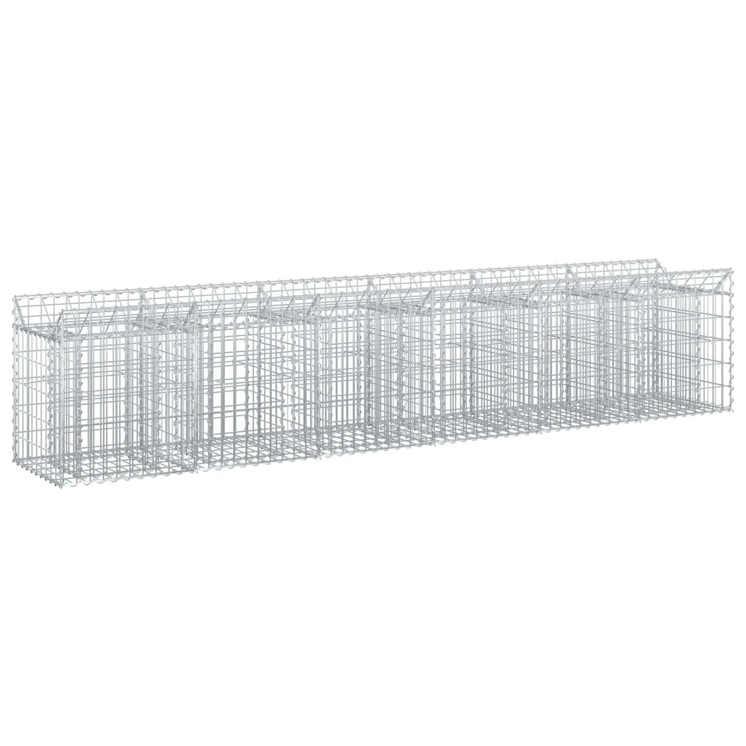 vidaXL Gabionen Hochbeet 2 Stk Silber 300 x 50 x 60 cm 3422216