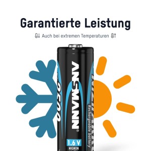 ANSMANN Akku Mignon AA 1.500 MAH 1,6V NiZn 8 Stück für Kamera Controller
