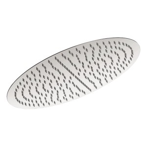 Runde aquaSu Kopfbrause Santico, Ø 40 cm, Chrom-Grau, aus Edelstahl mit Anti-Kalk-Funktion.