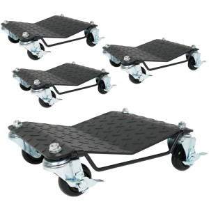 4er Set PROREGAL Rangierhilfen für PKW/Motorrad, je 700kg Traglast, mit Bremsen und Schwenkgriff.