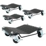 4er Set PROREGAL Rangierhilfen für PKW/Motorrad, je 700kg Traglast, mit Bremsen und Schwenkgriff.