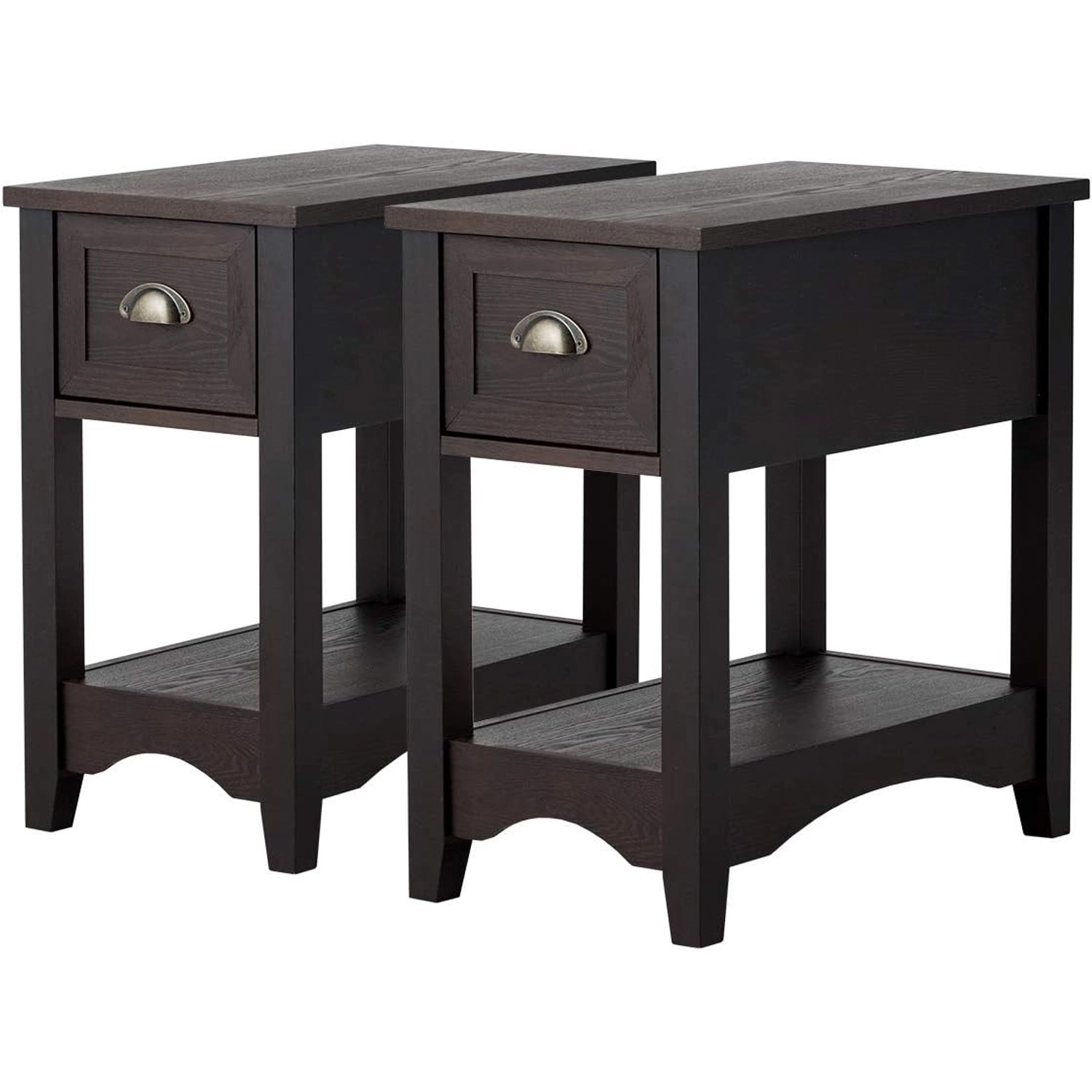 Costway Beistelltisch mit Schublade und Ablage 2-Stöckiger Sofatisch günstig online kaufen