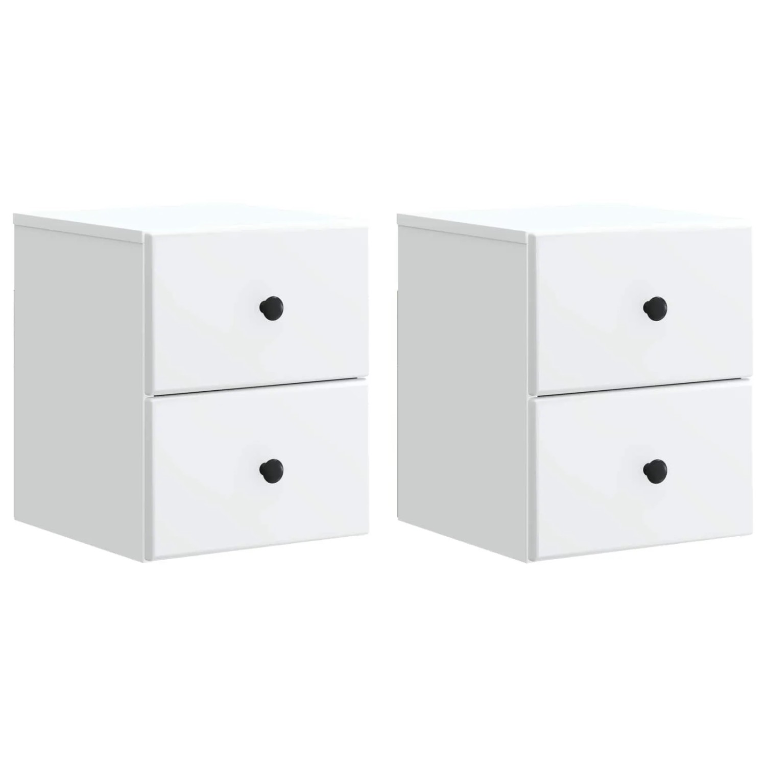 vidaXL Wandmontierter Nachttisch 2 Stk Weiß 34,5 x 33 x 40 cm 899146
