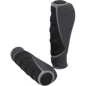 Fischer Trio Ergonomische Lenkergriffe in Schwarz-Grau für hohen Komfort und sicheren Halt.