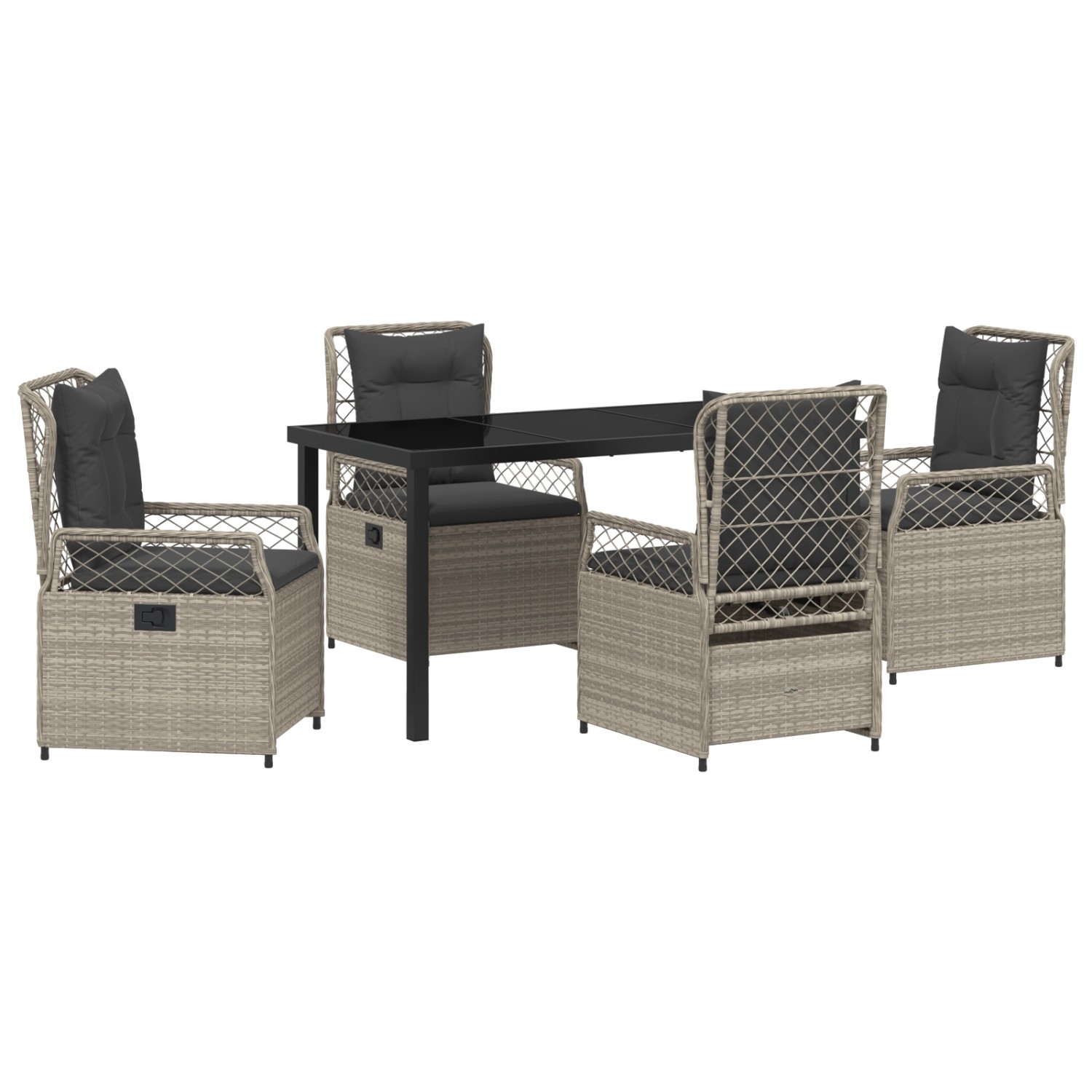 vidaXL Garten Essgruppe 5-Tlg Hellgrau Poly Rattan 3381018 günstig online kaufen