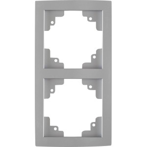 OBI Abdeckrahmen Tauri 2-fach, silberner Rahmen für Schalter und Steckdosen.