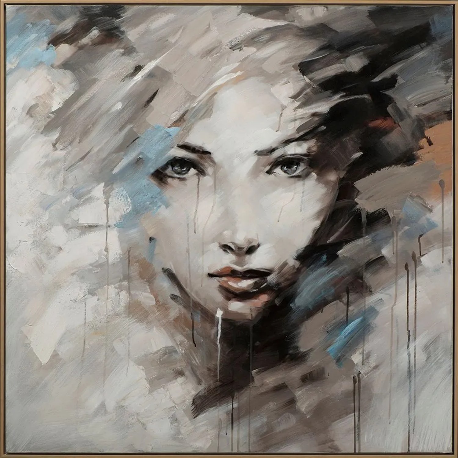 Art Universe Leinwandbild Beauty in Grey 102 x 102 cm