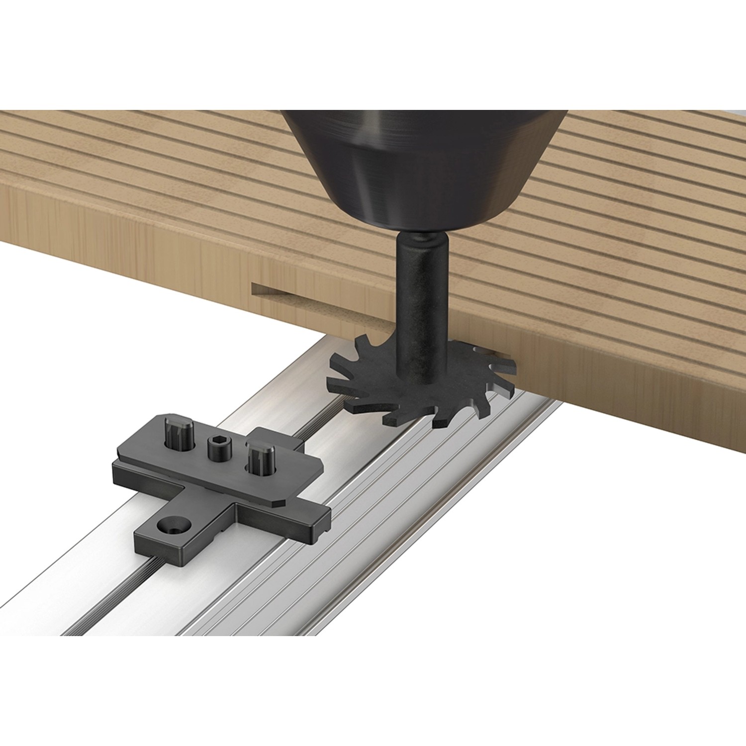 GS Terrassen Schlitzfräser 35 mm zum Fräsen von Nuten in Holzdielen mit Akkuschrauber.
