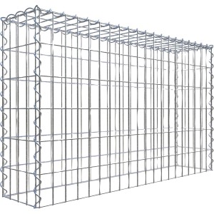 Gabiona Anbaukorb Typ 3, 60x100x20cm, Maschenweite 5x10cm, Drahtgitter, galvanbeschichtet.