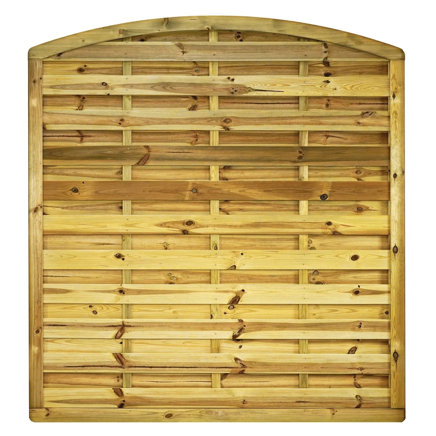 GartenLand Dichtzaun VARIO MASSIV Gebogen 180x195/180 cm Holzzaun Kiefer PEFC KDI Grün Massiver Rahmen 44x68 mm Sehr Stabil