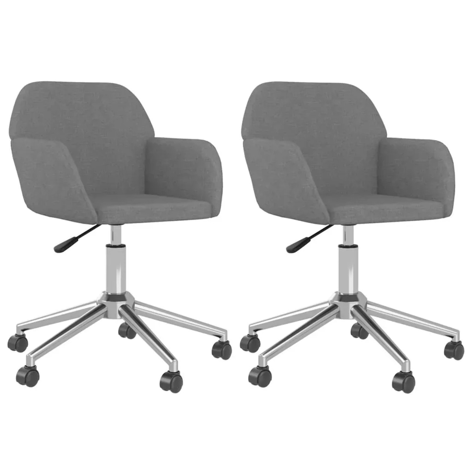vidaXL Esszimmerstühle 2 Stk Drehbar Hellgrau Stoff 3103086