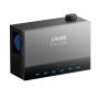 Anker Solix Power Dock mit Solarbank, graues Gehäuse mit blauen Anschlüssen, für Balkonkraftwerke.