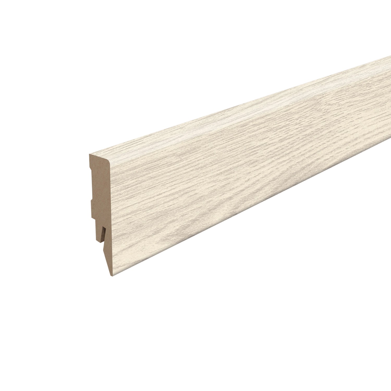 Egger Sockelleiste L626 Kubisch für Fußboden Berdal 6 cm Eiche Weiß günstig online kaufen