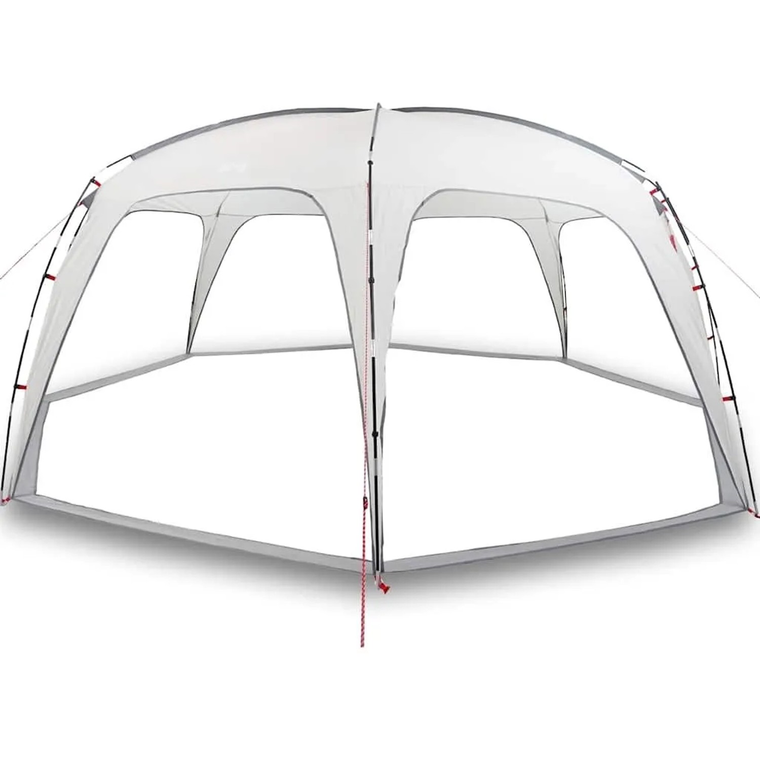 Graues, wasserdichtes vidaXL Partyzelt aus Polyester mit Fiberglasstangen, ideal als Pavillon für Gartenpartys.