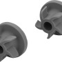 2er-Set Wasserspareinsätze für Duschbrausen aus grauem Kunststoff.