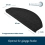 Beautissu Treppenstufenmatte ProStair, 55x15cm, anthrazit, halbrunde Stufenmatte