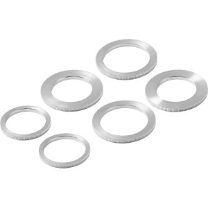 LUX Reduzierring-Set Klein, 6-teilig, für Kreissägeblätter, aus verzinktem Stahl.