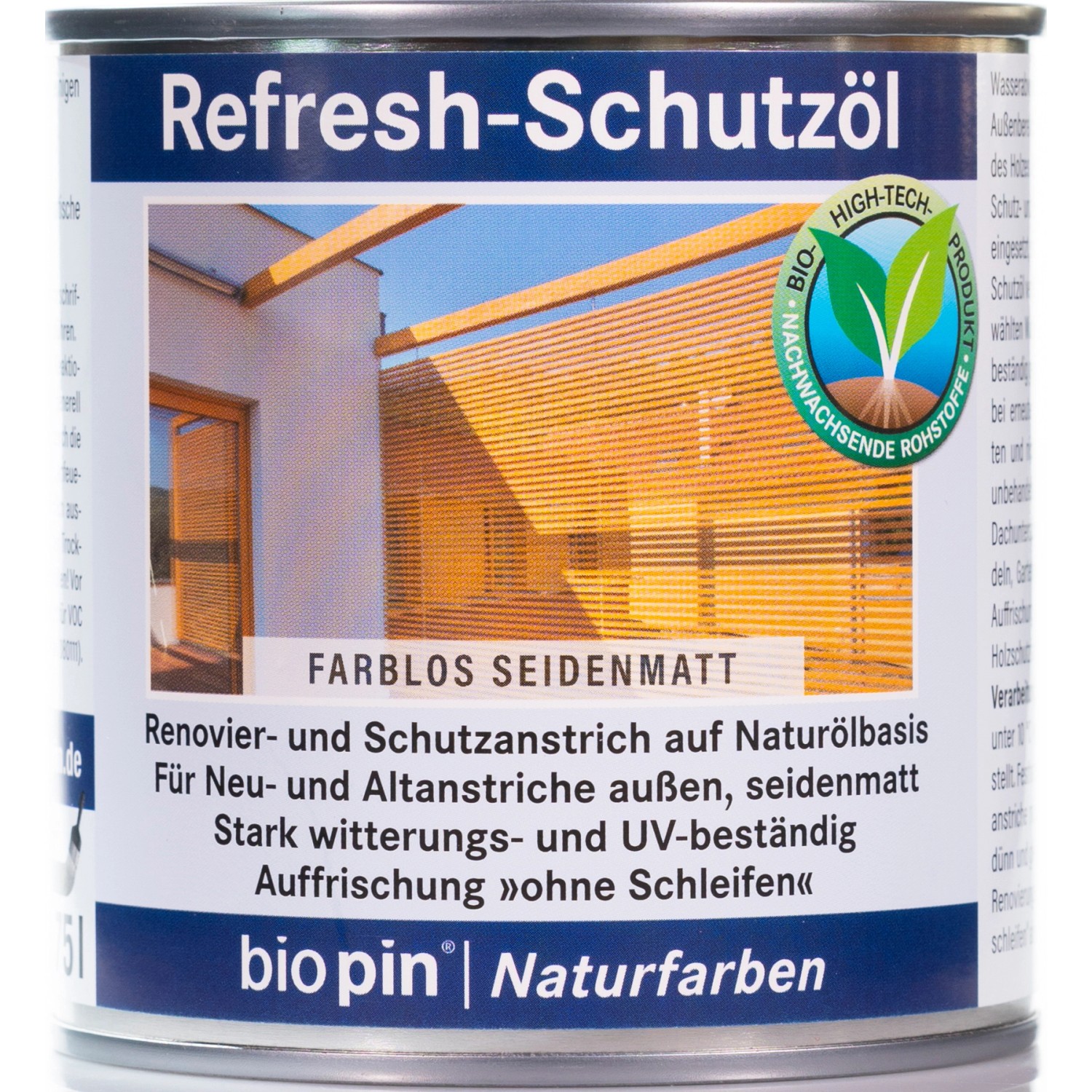 Biopin Refresh-Schutzöl Farblos Seidenmatt 375 ml