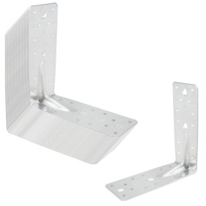 SOTECH 20er Set feuerverzinkte Winkelverbinder 90 Grad mit Sicke, 150x150mm, für Holz & Montagearbeiten.